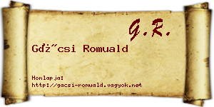 Gácsi Romuald névjegykártya